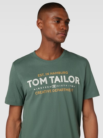 Tom Tailor T-shirt z nadrukiem z logo Trzcinowy 3