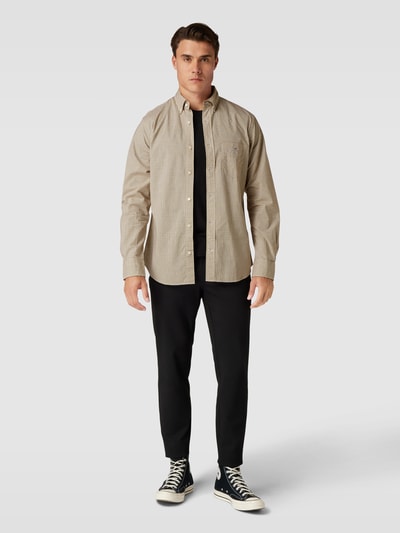 Gant Regular Fit Freizeithemd mit Label-Stitching Modell 'POPLIN' Gelb 1