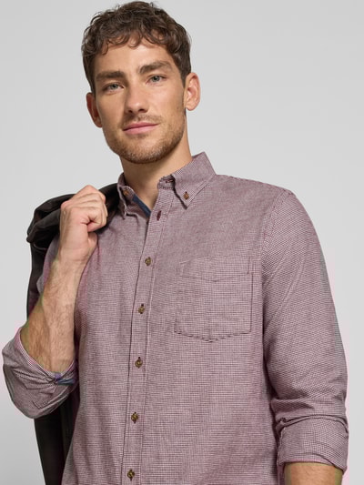 Christian Berg Men Vrijetijdsoverhemd met knoopsluiting Bordeaux - 3