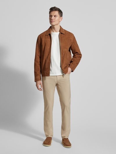 Brax Spodnie o kroju slim fit z wpuszczanymi kieszeniami model 'Chuck' Beżowy 1