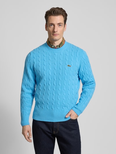 Lacoste Strickpullover  mit Logo-Patch Bleu 4