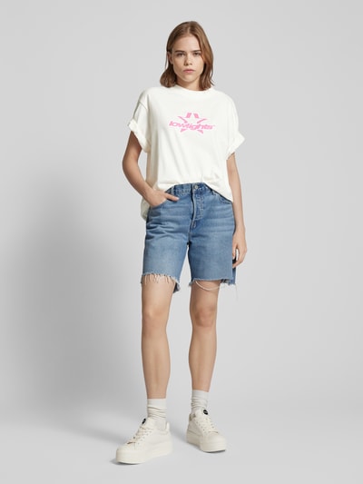 Low Lights Studios Oversized T-Shirt mit Label-Print Modell 'SUPERSTAR' Ecru 1