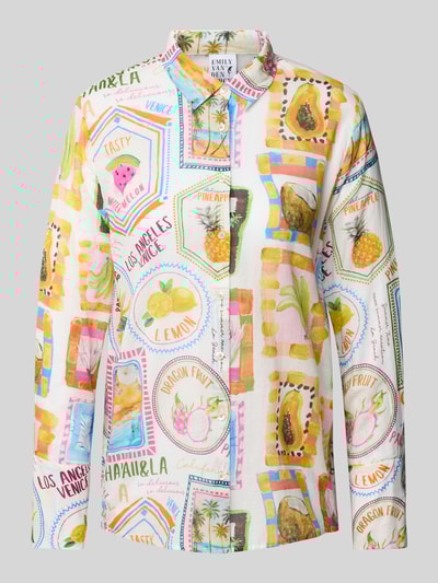 Emily Van den Bergh Regular Fit Hemdbluse mit Manschetten Weiss 2