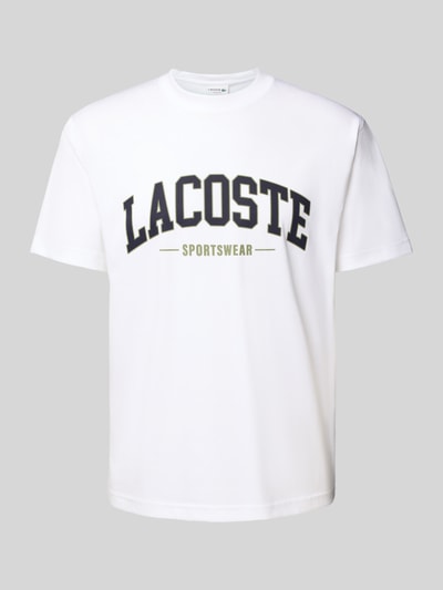Lacoste T-Shirt mit Label-Print Weiss 2