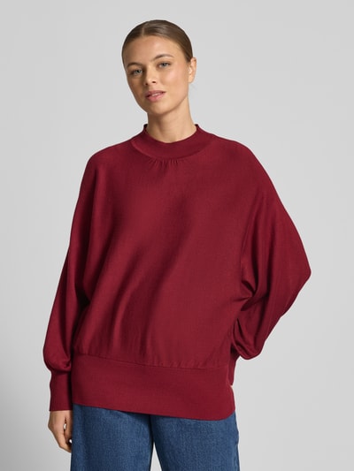 zero Relaxed Fit Pullover aus Viskose-Mix in Strick-Optik Rot 4