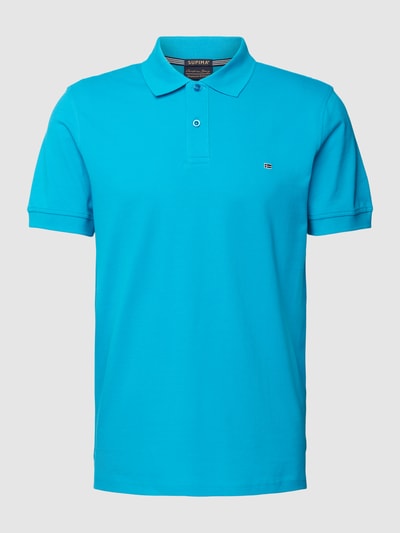 Christian Berg Men Koszulka polo o kroju slim fit w jednolitym kolorze Turkusowy 2