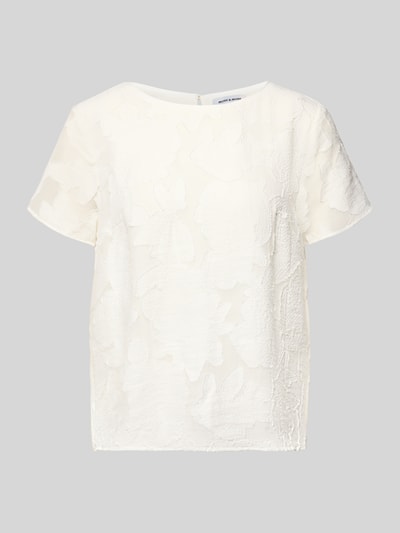 Produktfoto, Blusenshirt aus Viskose-Mix mit Strukturmuster von More & More, mieszanka wiskozy, prosty krój, okrągły dekolt, fakturowany wzór.