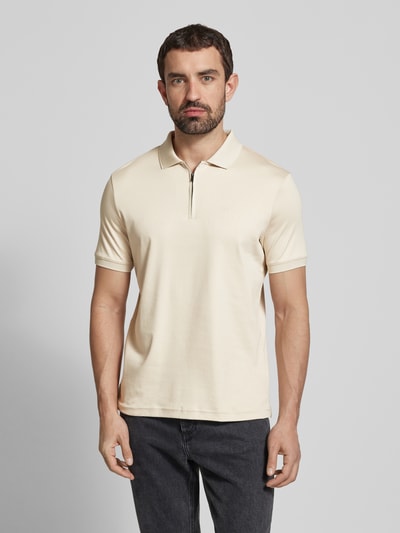 CK Calvin Klein Slim Fit Poloshirt mit Logo-Stitching Modell 'LIQUID TOUCH' Beige 4