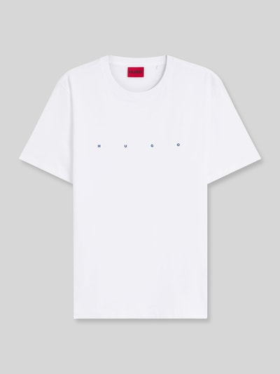 HUGO męski t-shirt o kroju regular fit z czystej bawełny Biały 2