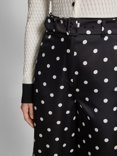 Marc Cain Broek met wijde pijpen en riem Zwart - 3