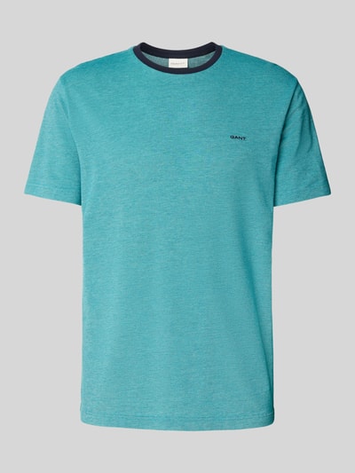 Gant T-shirt met structuurmotief Oceaanblauw - 2