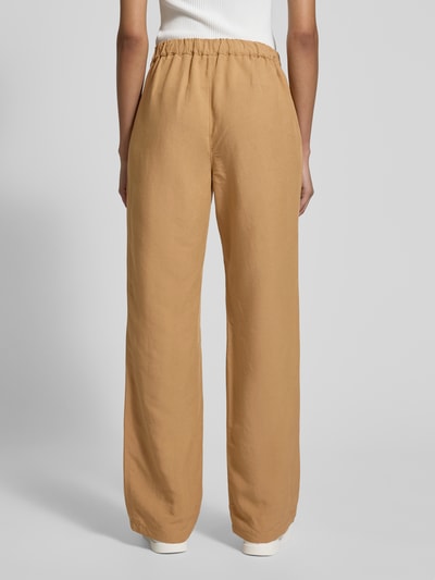 Stehmann Wide Leg Stoffhose aus Viskose-Leinen-Mix Modell 'Alexandria' Beige 5