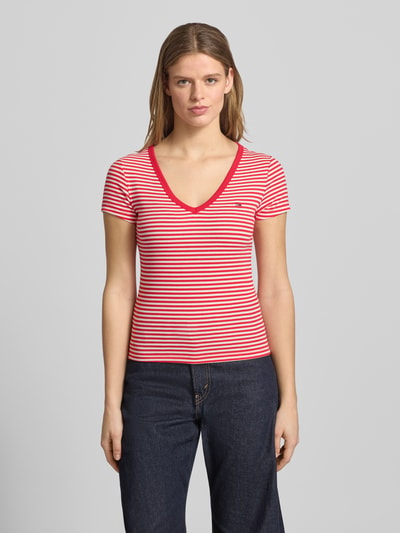 Tommy Jeans t-shirt o kroju slim fit z mieszanki bawełny Czerwony 4