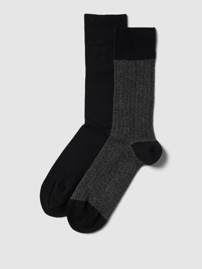 Christian Berg Men Socken im 2er-Pack mit Label-Detail Black 1