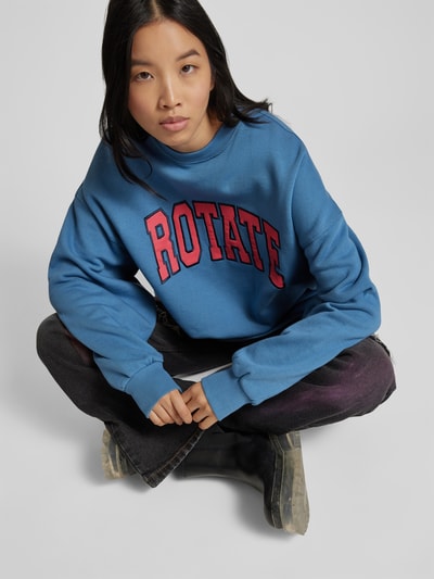 ROTATE Oversized Sweatshirt mit Label-Stitching Blau 3