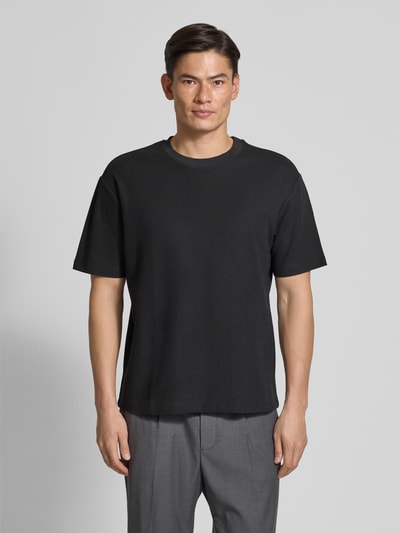 MCNEAL T-Shirt mit geripptem Rundhalsausschnitt Black 4