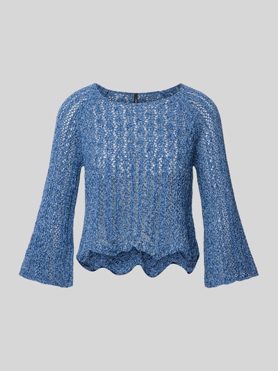 Only Regular Fit Strickpullover aus Baumwoll-Mix Modell 'NOLA' Bleu Melange 2