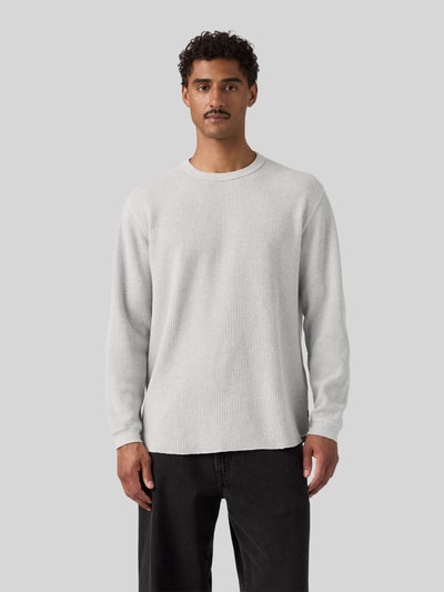 Levi's® Relaxed Fit Langarmshirt aus reiner Baumwolle Hellgrau Melange 4