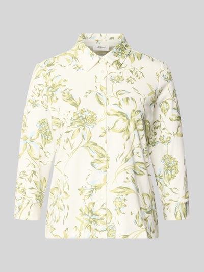 s.Oliver RED LABEL relaxed fit overhemdblouse van katoenmix Wit - 2