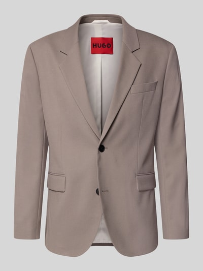 Produktfoto, Regular Fit Anzugsakko mit Viskose-Anteil Modell 'Karlo243X' von HUGO, Optik: Unifarben, Twill-Struktur, Reverskragen, 2-Knopf-Verschluss, seitliche Pattentaschen, Brusttasche, Material-Mix mit Viskose-Anteil.