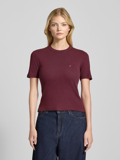 Carhartt Work In Progress T-shirt met labelstitching Bordeaux - 4