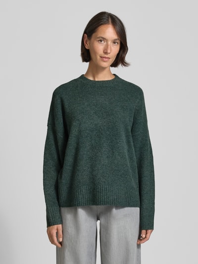 Vero Moda Relaxed Fit Pullover mit Woll-Anteil Modell 'BOOM' Dunkelgruen 4