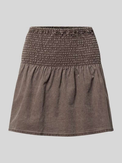 NOISY MAY® spódnica mini z marszczony detal model 'Oregon' Ciemnobrązowy 2