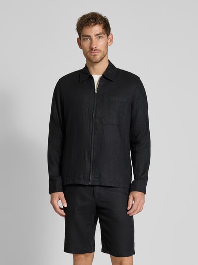 Marc O'Polo Regular Fit Overshirt aus reinem Leinen Black 4