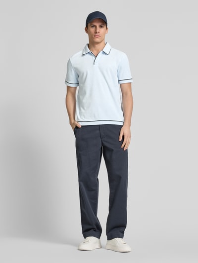 Scotch & Soda Relaxed Fit Poloshirt mit Label-Detail Hellblau 1