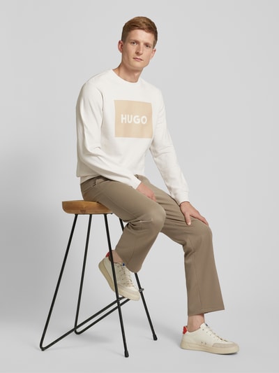 HUGO Sweatshirt mit Label-Print Modell 'DURAGOL' Offwhite 1