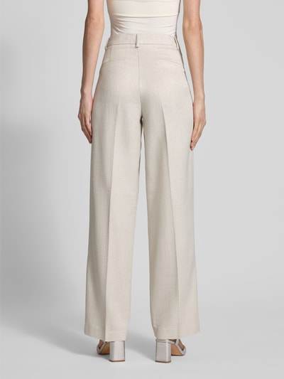 Milano Italy Straight leg stoffen broek met bandplooien Zilver - 5