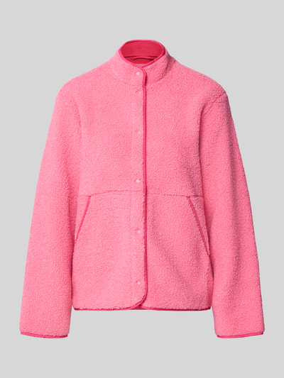 Produktfoto, Teddyjacke mit Stehkragen Modell 'VERA' von JJXX in Pink, strukturierte Oberfläche, gerade Passform, seitliche Taschen
