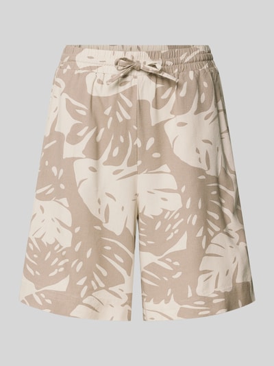 FREE/QUENT Relaxed Fit Bermudas aus Viskose-Leinen-Mix Modell 'Lavisco' Taupe 2