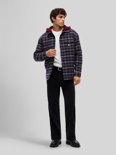 Tommy Jeans Regular Fit Hemdjacke aus Baumwoll-Mix Bordeaux 1