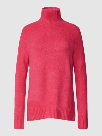 Jake*s Casual Strickpullover in unifarbenem Design mit Turtleneck Pink 2