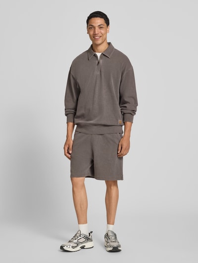 Carhartt Work In Progress Sweatshirt mit Polokragen Mittelbraun 1