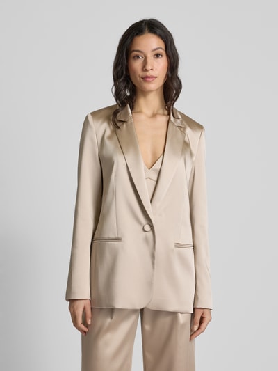 Jake*s Cocktail Regular fit blazer met paspelzakken Metallic beige gemêleerd - 4