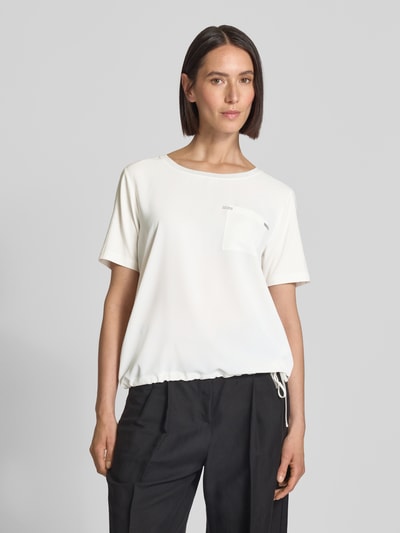 monari T-Shirt mit Brusttasche und Ziersteinbesatz Offwhite 4