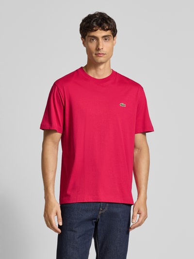 Lacoste Regular fit T-shirt van puur katoen Felroze - 4