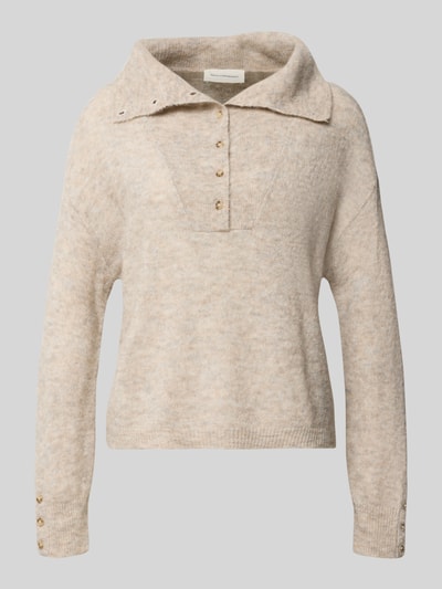 Produktfoto, Strickpullover mit Knopfleiste Modell 'Bondie Hope' van MSCH Copenhagen, alpaca-mix, regular fit, beige tint, grove textuur