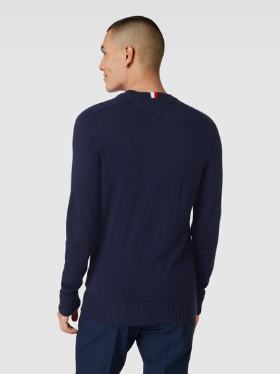 Tommy Hilfiger Strickpullover mit Label-Stitching Modell 'MERINO' Marine 5