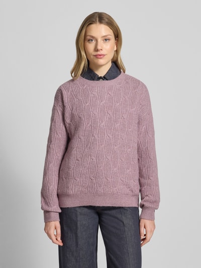 Vila Strickpullover mit Strukturmuster Modell 'LASSIA' Mauve 4