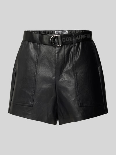 Colourful Rebel Shorts in Leder-Optik Modell 'Louas' Black 2