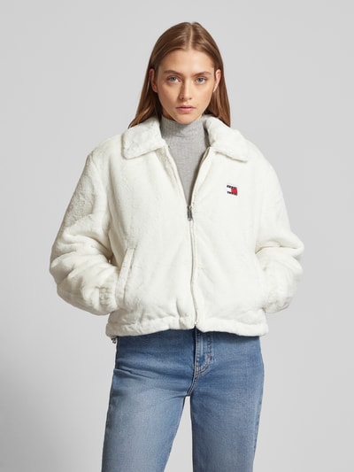 Tommy Jeans Jacke mit Label-Patch Weiss 4