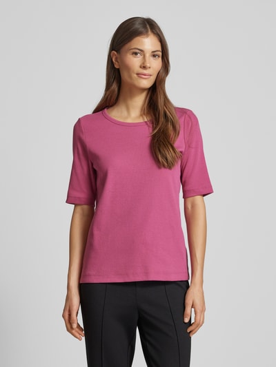 Tom Tailor Regular fit T-shirt met 1/2-mouwen en ronde hals
 Felroze - 4