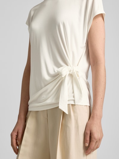 Oui T-shirt met knoopdetail Offwhite - 3