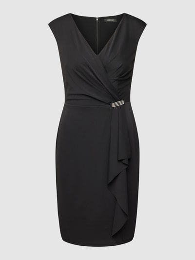 Lauren Dresses Knielanges Kleid mit V-Ausschnitt Modell 'RYLAN' Black 2