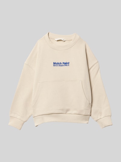 Mango Sweatshirt mit Statement-Stitching Modell 'play' Sand 1