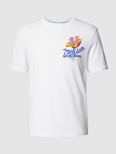 Scotch & Soda T-Shirt aus Bio-Baumwolle mit Motiv-Print Modell 'Endless summer' Weiss 2