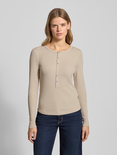 G-Star Raw Slim Fit Longsleeve mit Rundhalsausschnitt und Knopfleiste Ecru 4